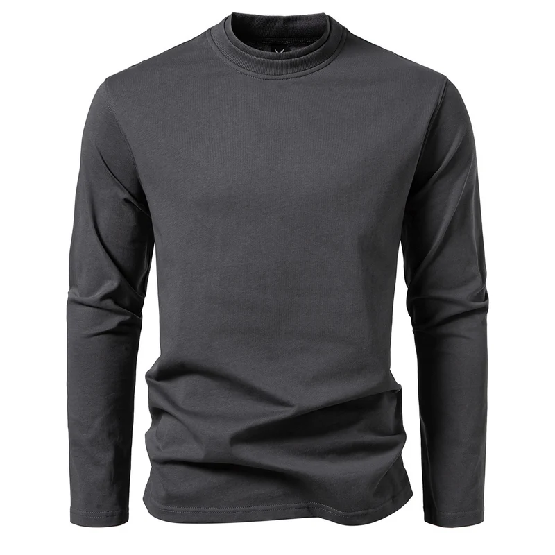 Herren Langes Feinstrick-Shirt mit Mockneck, geripptem Kragen und schlanker Silhouette Nord Taschen