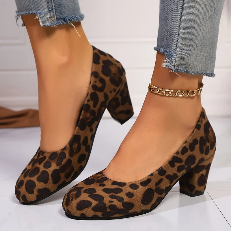 Damen elegante Pumps mit bequemem Blockabsatz