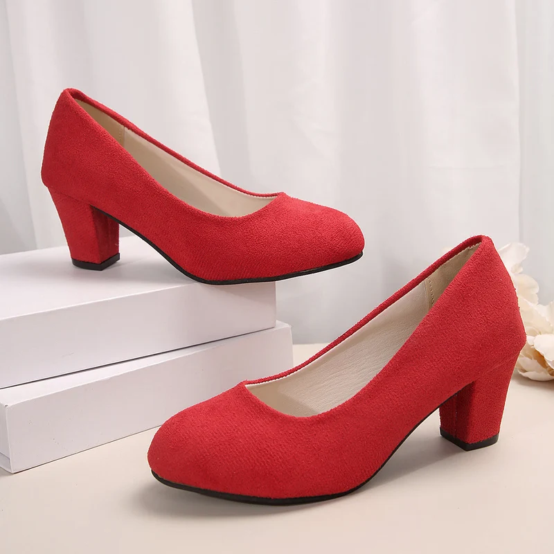 Damen elegante Pumps mit bequemem Blockabsatz