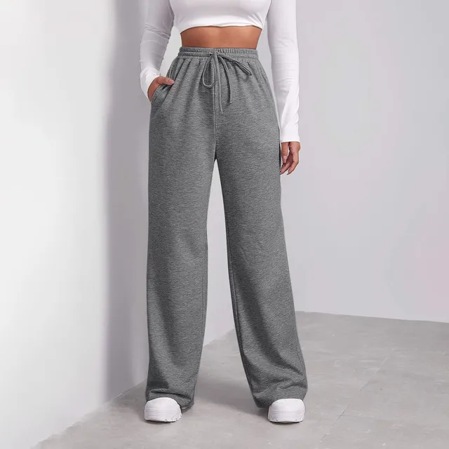 Legere Hoch Taillierte Weite Jogginghose