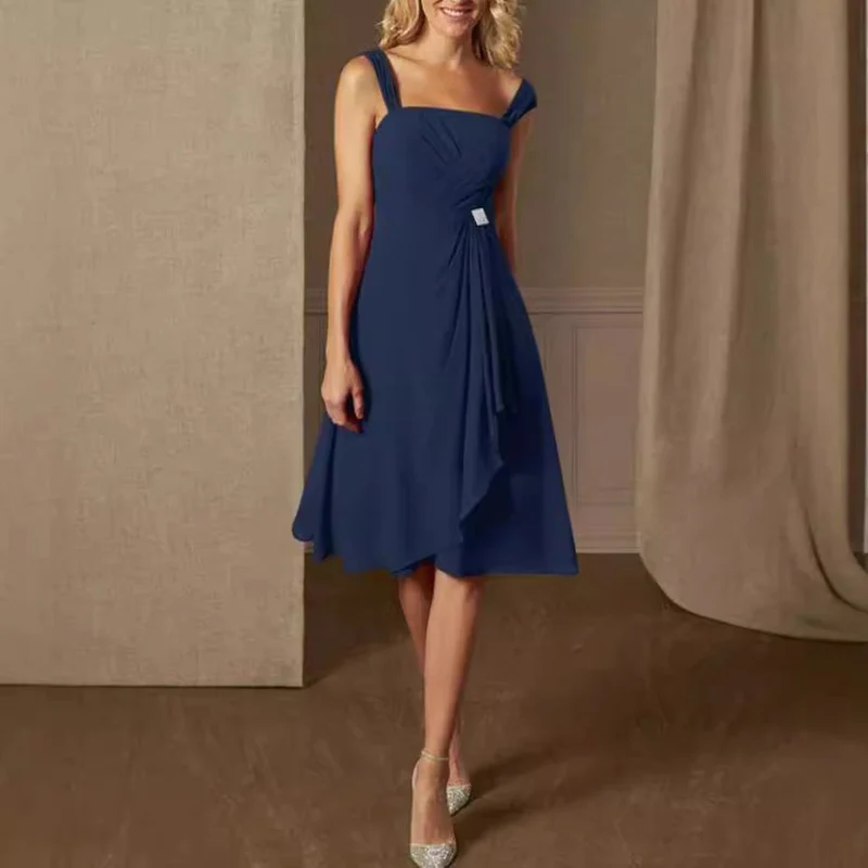 Damen Chiffon-Abendkleid mit Bolero und asymmetrischem Lagenrock