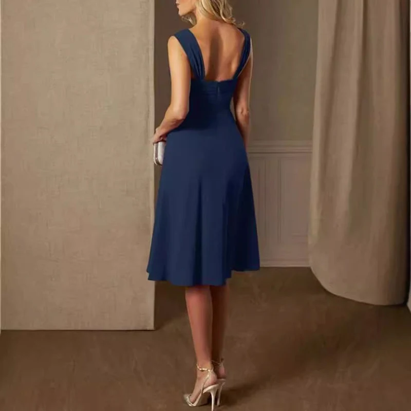 Damen Chiffon-Abendkleid mit Bolero und asymmetrischem Lagenrock