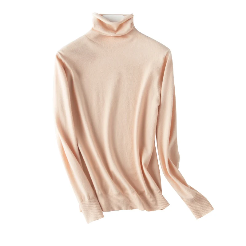Damen leichter Feinstrick-Rollkragenpullover mit schmalem Schnitt Nord Taschen