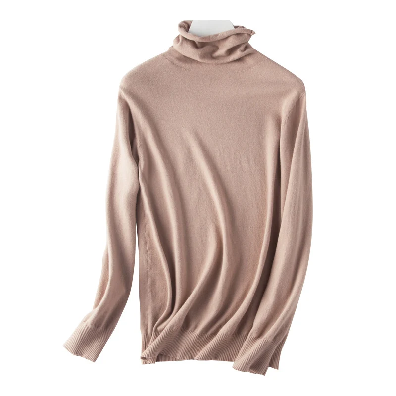 Damen leichter Feinstrick-Rollkragenpullover mit schmalem Schnitt Nord Taschen