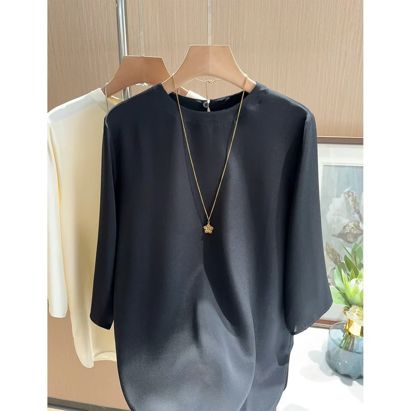 Damen Elegante und luftige Bluse mit drei Viertel-Ärmeln Nord Taschen