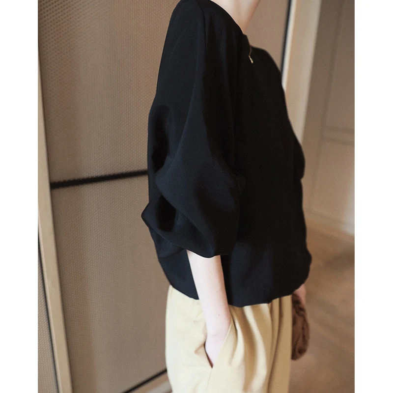 Damen Elegante und luftige Bluse mit ballonärmel Nord Taschen