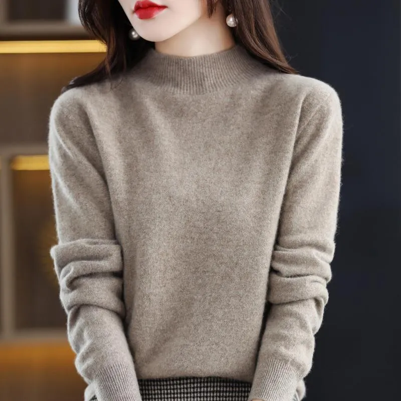 Damen Ultraleichter Mockneck-Feinstrickpullover in Kaschmir‑Optik Nord Taschen