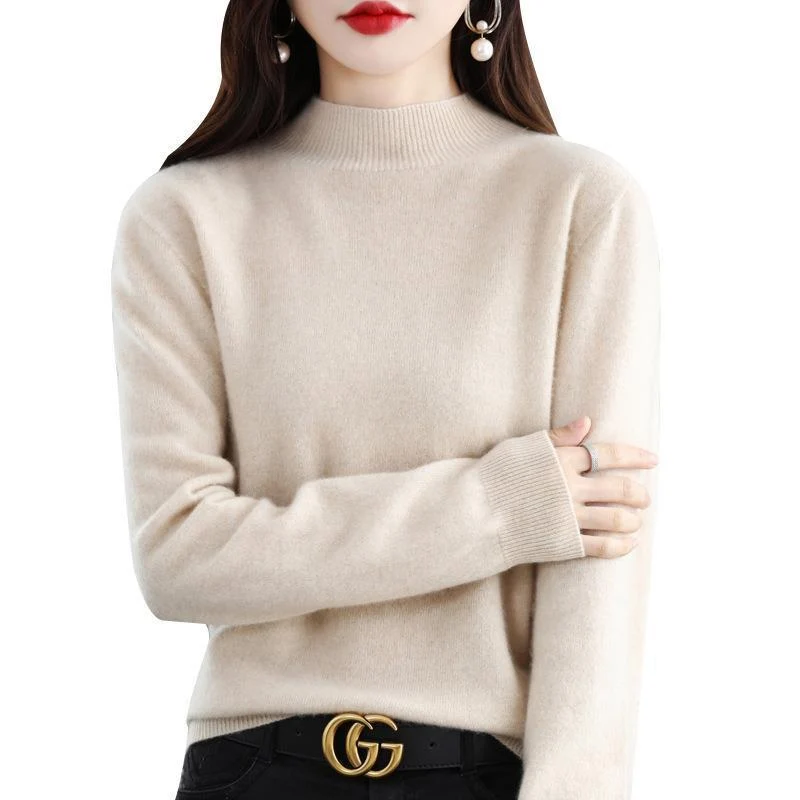 Damen Ultraleichter Mockneck-Feinstrickpullover in Kaschmir‑Optik Nord Taschen