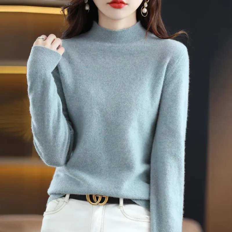 Damen Ultraleichter Mockneck-Feinstrickpullover in Kaschmir‑Optik Nord Taschen