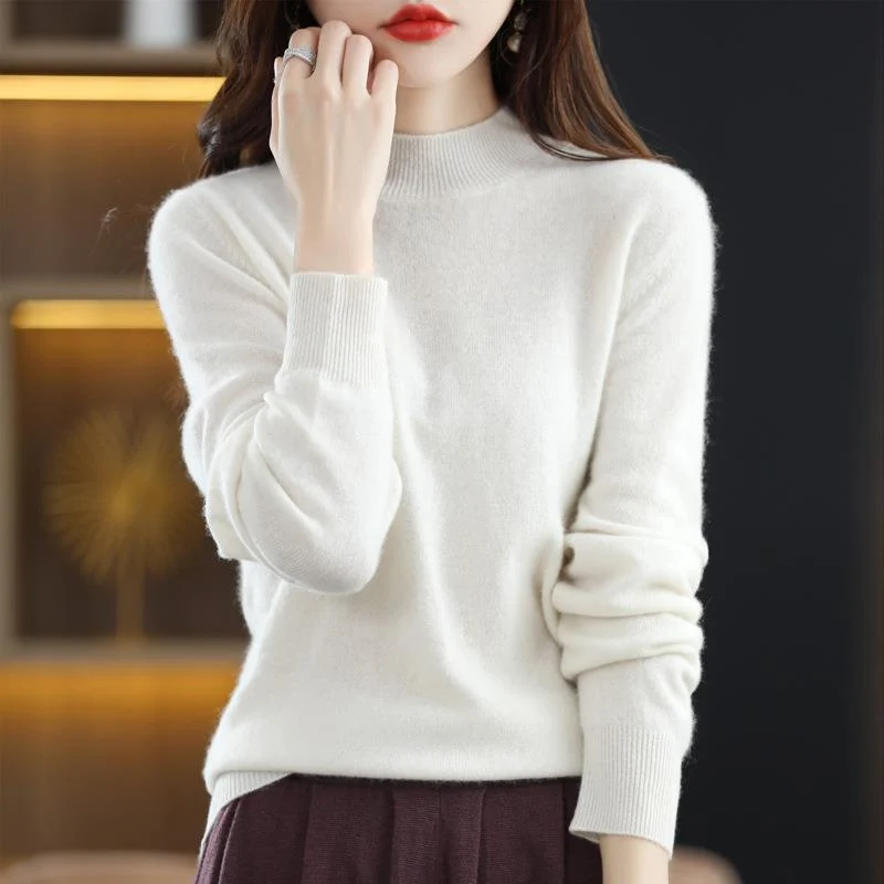 Damen Ultraleichter Mockneck-Feinstrickpullover in Kaschmir‑Optik Nord Taschen