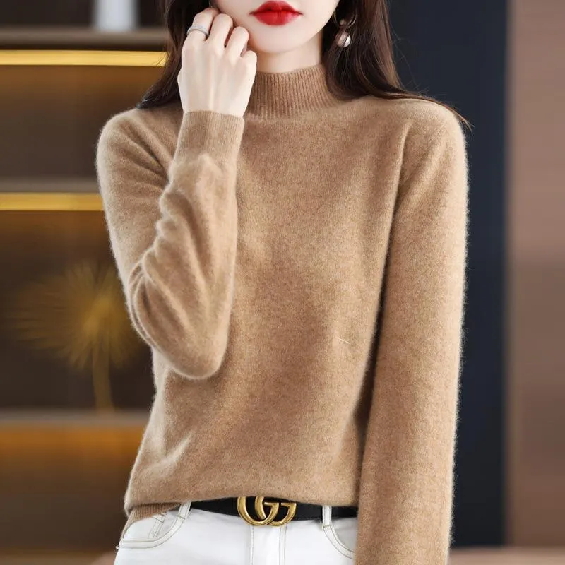 Damen Ultraleichter Mockneck-Feinstrickpullover in Kaschmir‑Optik Nord Taschen