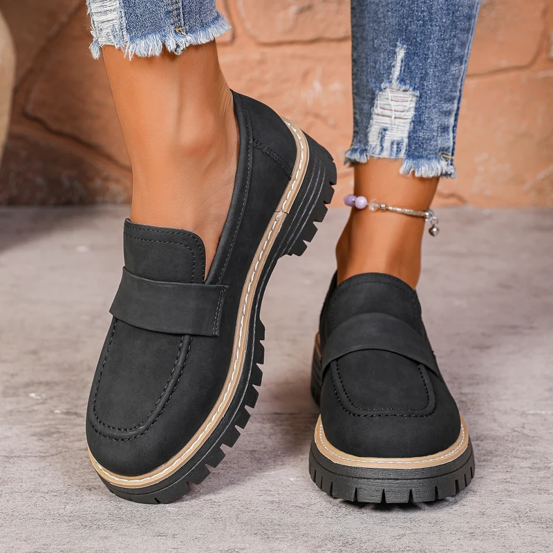 Damen Chunky Loafer mit profilierter Lug-Sohle und Velours‑Optik Nord Taschen