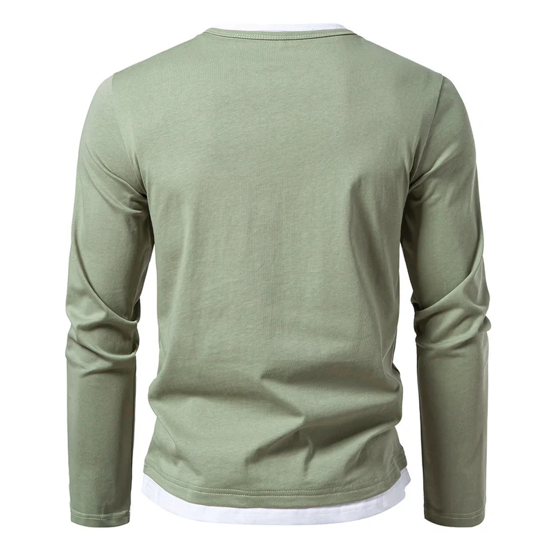 Herren Langarmshirt mit Schlitzkragen und schmaler Komfort-Passform Nord Taschen