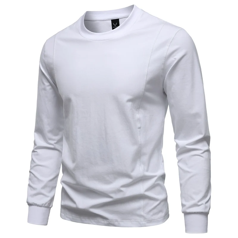 Herren Langarmshirt aus Stretch-Baumwollmix mit Rundhals und Flachnähten Nord Taschen