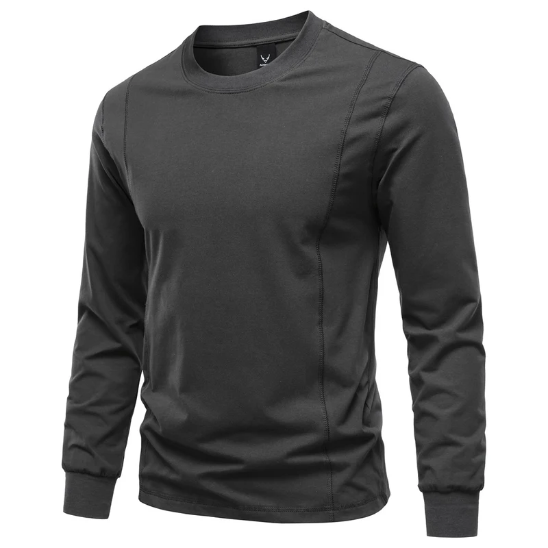 Herren Langarmshirt aus Stretch-Baumwollmix mit Rundhals und Flachnähten Nord Taschen