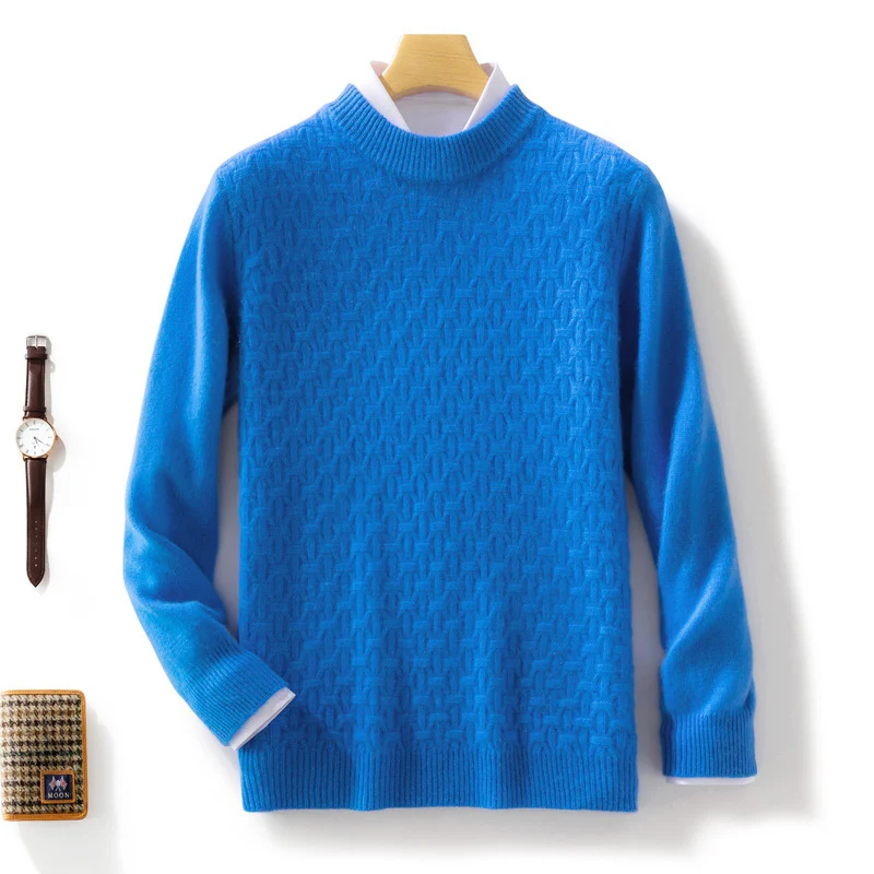 Damen Strukturierter Mockneck-Pullover im Kaschmir‑Look mit geometrischer Wabenstruktur Nord Taschen