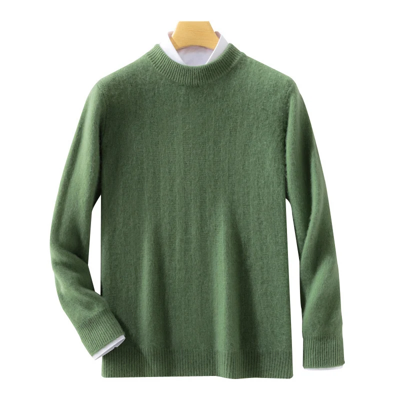 Herren Feinstrickpullover mit kurzem Stehkragen, strukturierter Längsrippe und schlanker Passform Nord Taschen