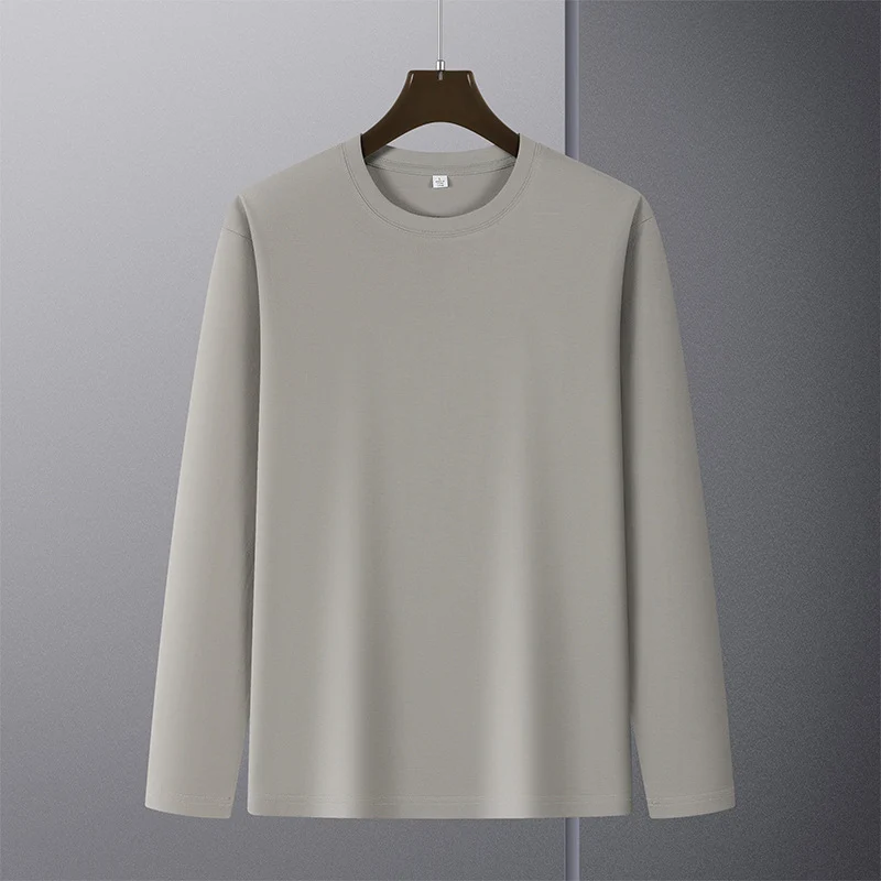 Herren Langarmshirt aus Premium-Baumwollmix mit Rundhalsausschnitt und feiner Rippstruktur Nord Taschen