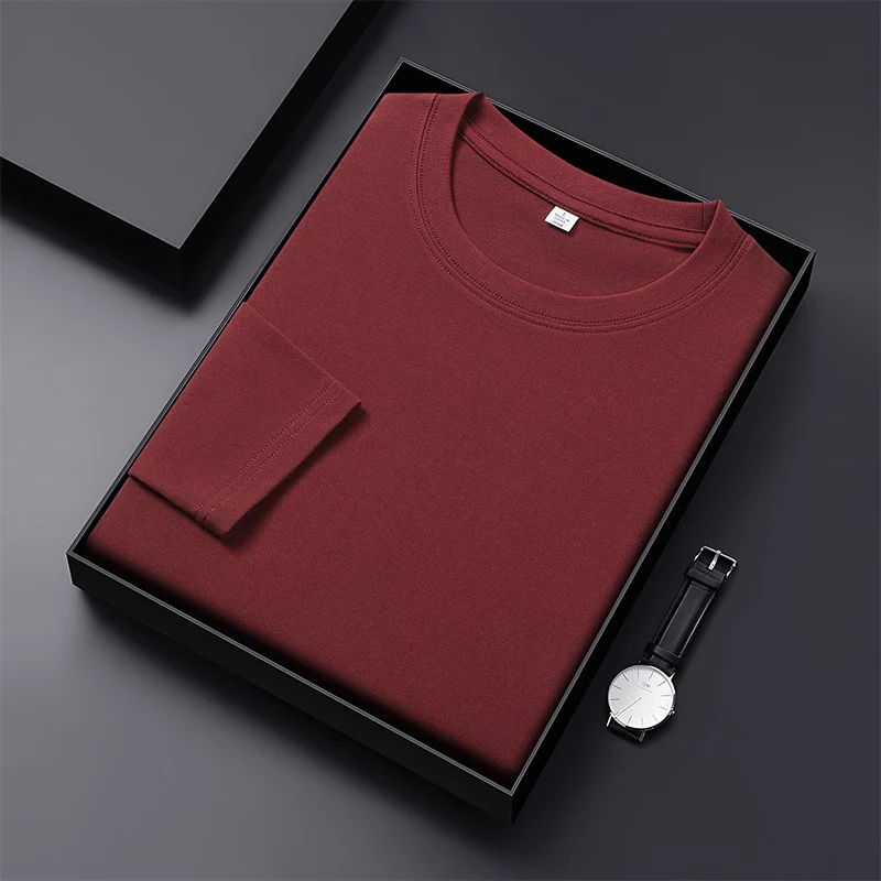 Herren Langarmshirt aus Premium-Baumwollmix mit Rundhalsausschnitt und feiner Rippstruktur Nord Taschen