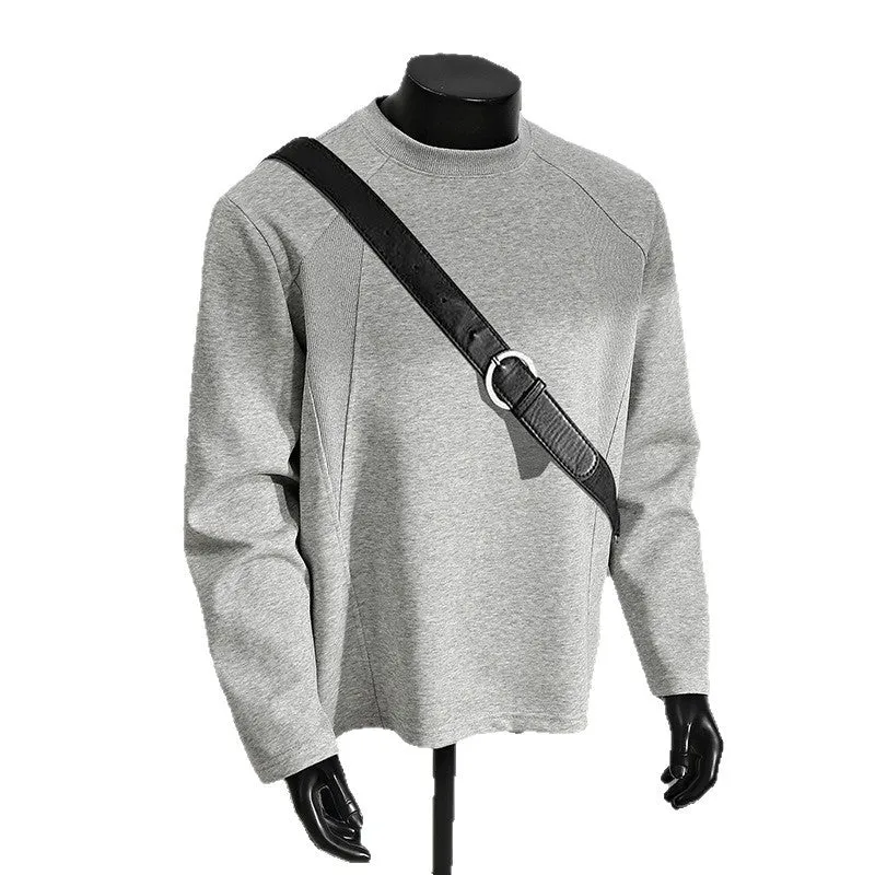 Herren Minimalistisches Langarm-Sweatshirt mit Raglanärmeln und Clean-Cut Rundhals Nord Taschen