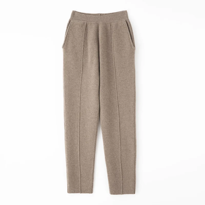 Damen Strickhose mit schmaler Beinform, elastischem Bund und Bügelfalte Nord Taschen