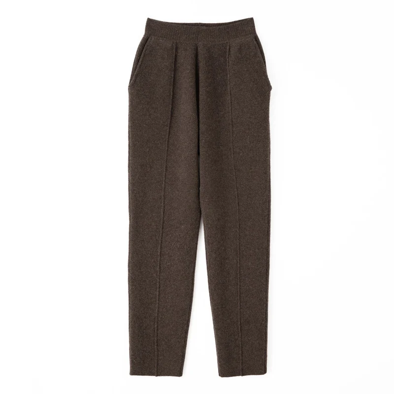 Damen Strickhose mit schmaler Beinform, elastischem Bund und Bügelfalte Nord Taschen