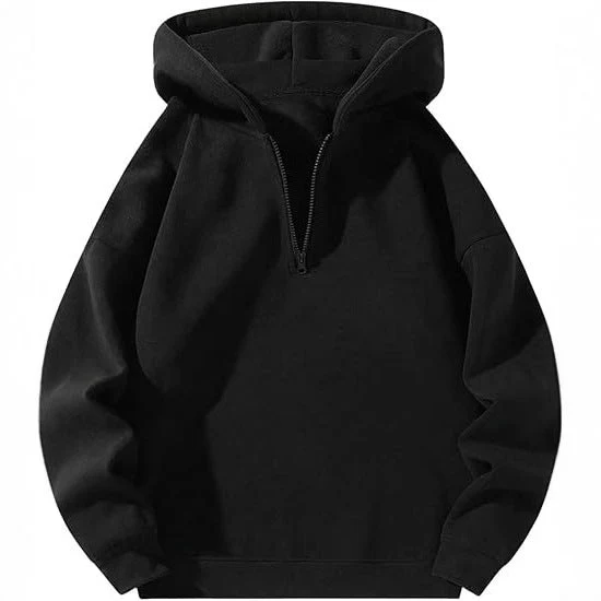 Herren sportlicher Kapuzenpullover mit halbem Reißverschluss