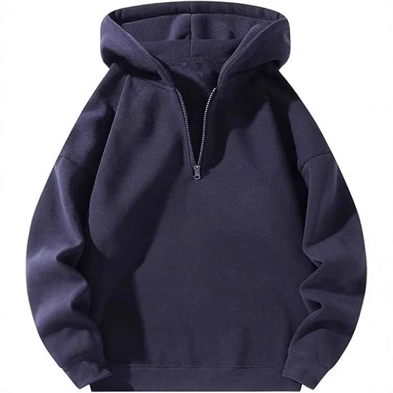 Herren sportlicher Kapuzenpullover mit halbem Reißverschluss