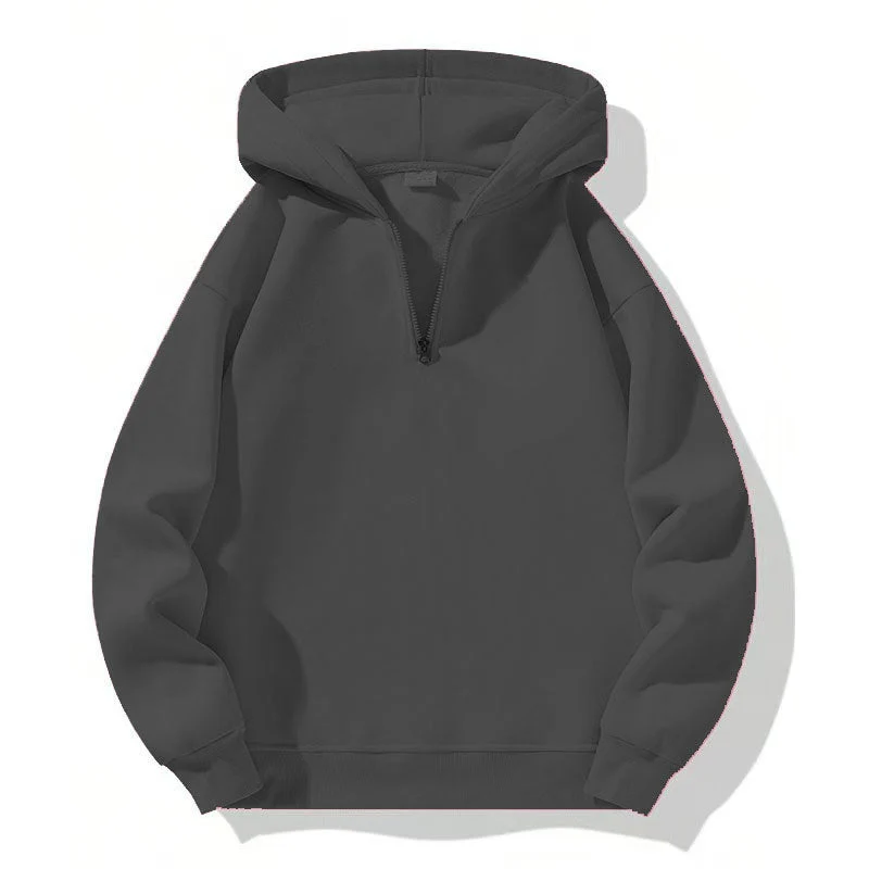Herren sportlicher Kapuzenpullover mit halbem Reißverschluss