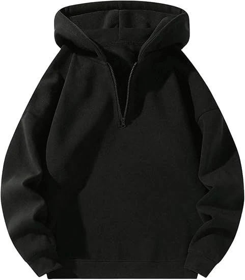 Herren sportlicher Kapuzenpullover mit halbem Reißverschluss