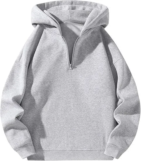 Herren sportlicher Kapuzenpullover mit halbem Reißverschluss