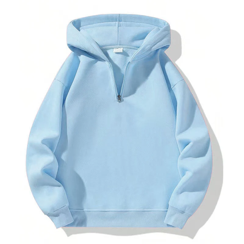 Herren sportlicher Kapuzenpullover mit halbem Reißverschluss