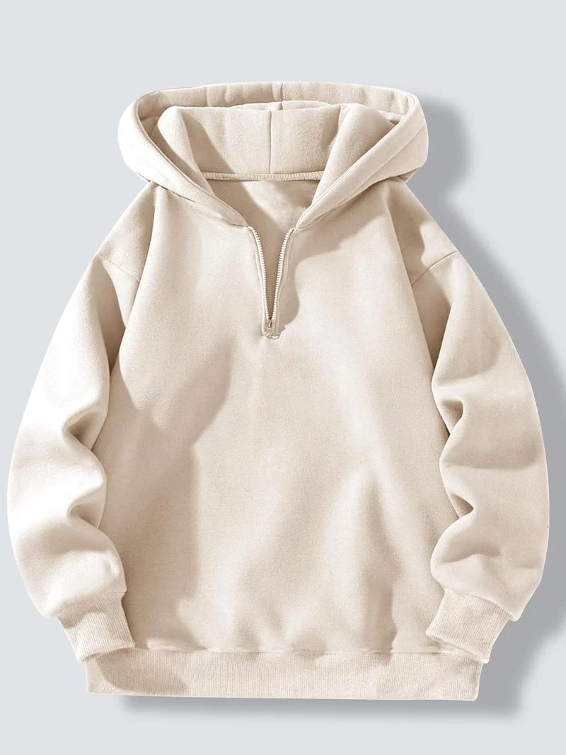Herren sportlicher Kapuzenpullover mit halbem Reißverschluss