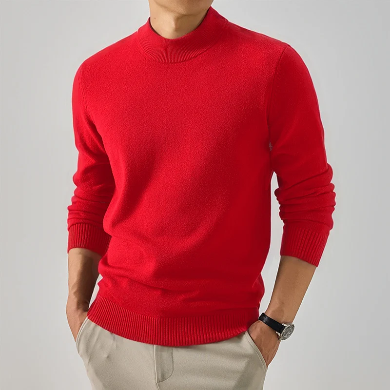 Herren Kurzer Rollkragen-Feinstrickpullover mit schmaler Silhouette Nord Taschen