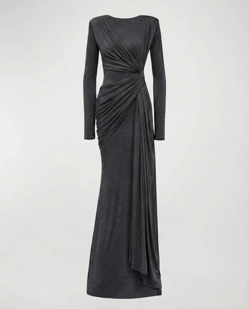 Damen Fließende Taillen-Twist Jersey-Abendkleid Avellé