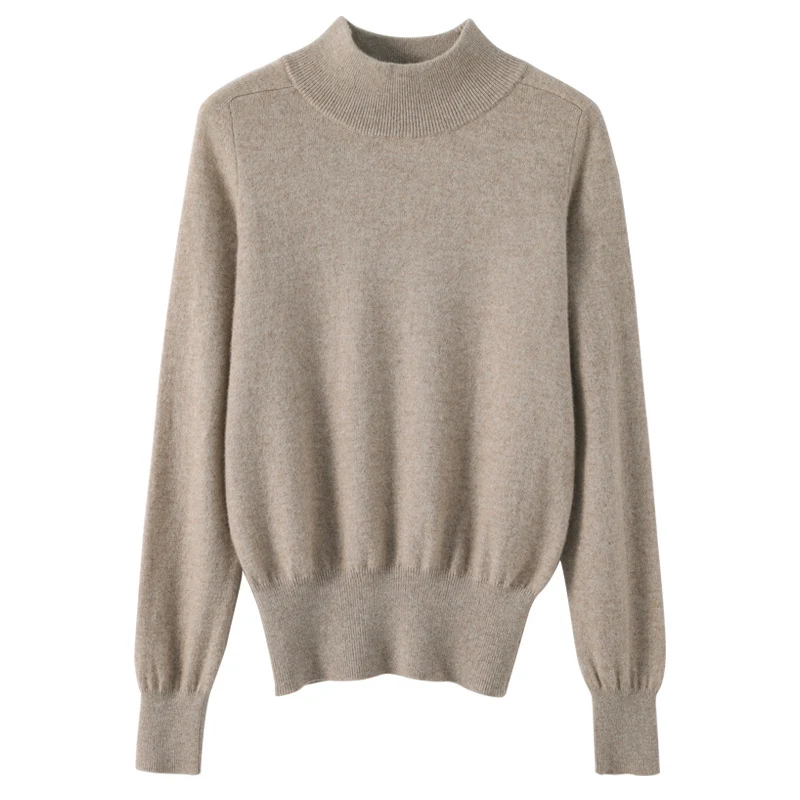 Damen Mockneck-Pullover aus flauschigem Angora-Mix mit legerer Ballonärmel-Silhouette Nord Taschen