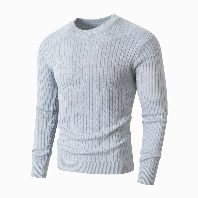 Herren Merino-Mix Feinstrickpullover mit Zopfmuster, Rippbündchen und schmaler Silhouette Nord Taschen