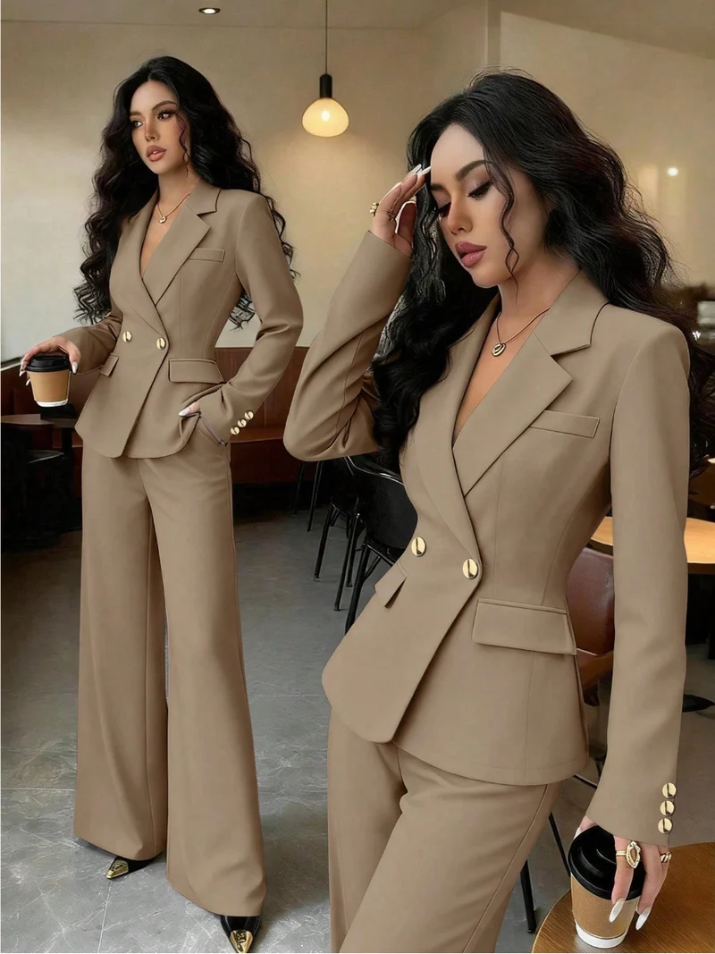 Damen Elegantes Blazer- und Hosen-Set Nord Taschen