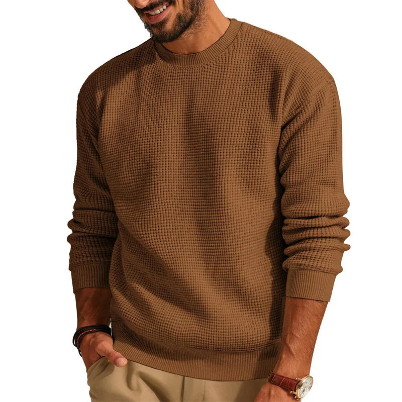 Herren Strukturierter Sweatshirt mit Rundhalsausschnitt