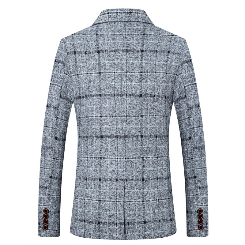 Herren Karo-Sakko in Tweed-Optik mit Schalkragen und taillierter Silhouette Nord Taschen