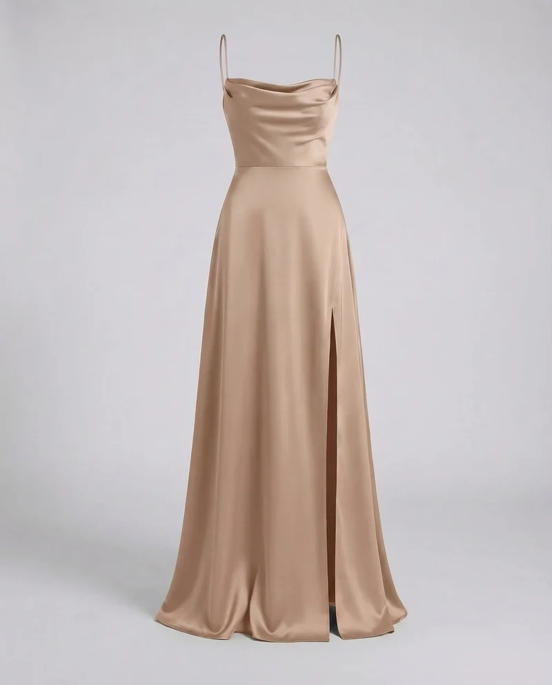 Elegantes Maxikleid für Damen mit fließendem Schnitt und Seitenschlitz für besondere Anlässe | Avellé