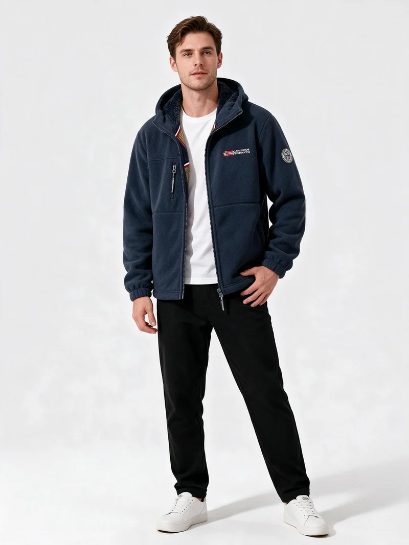 Outdoor-Fleecejacke mit Kapuze - Skandinavischer Stil für Winter & Freizeit