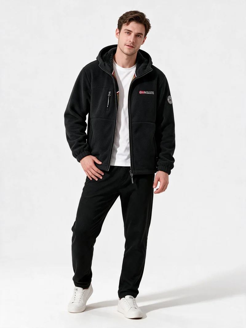 Outdoor-Fleecejacke mit Kapuze - Skandinavischer Stil für Winter & Freizeit