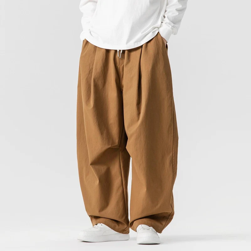 Herren Locker geschnittene Plissee-Ballonhose mit Tunnelzug Nord Taschen