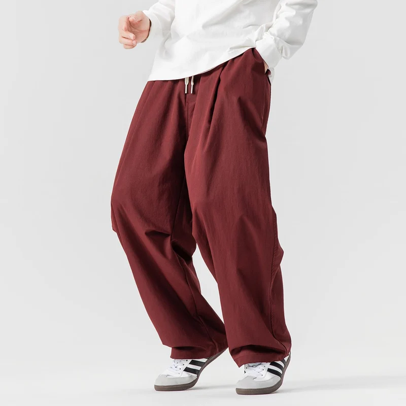 Herren Locker geschnittene Plissee-Ballonhose mit Tunnelzug Nord Taschen