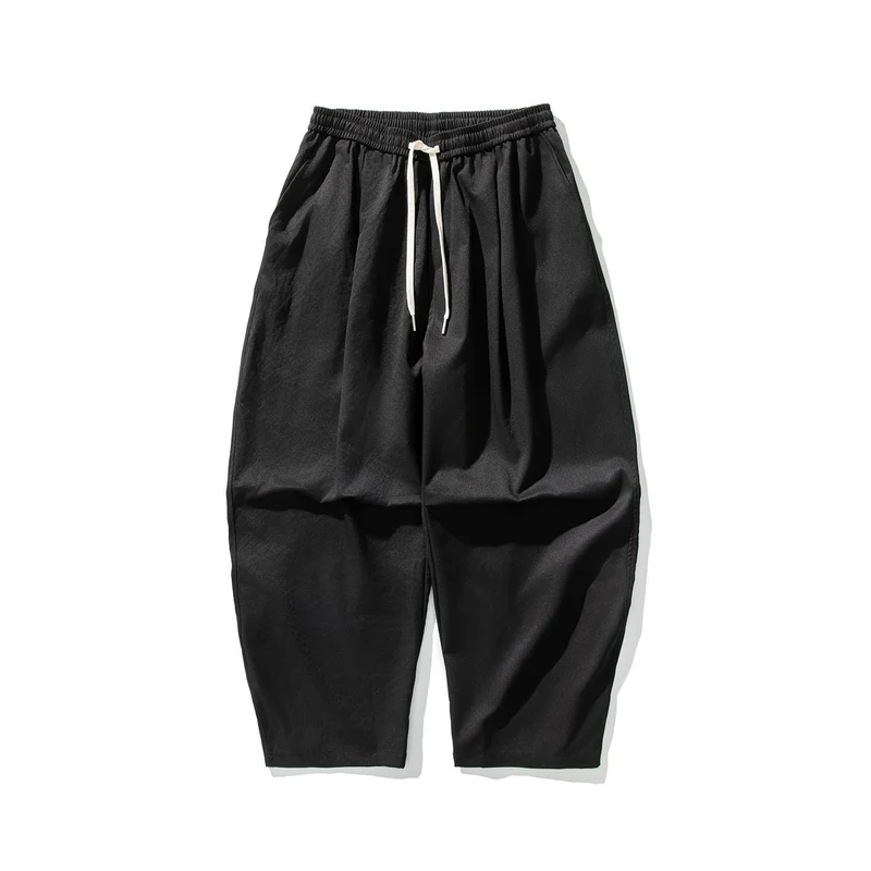 Herren Locker geschnittene Plissee-Ballonhose mit Tunnelzug Nord Taschen