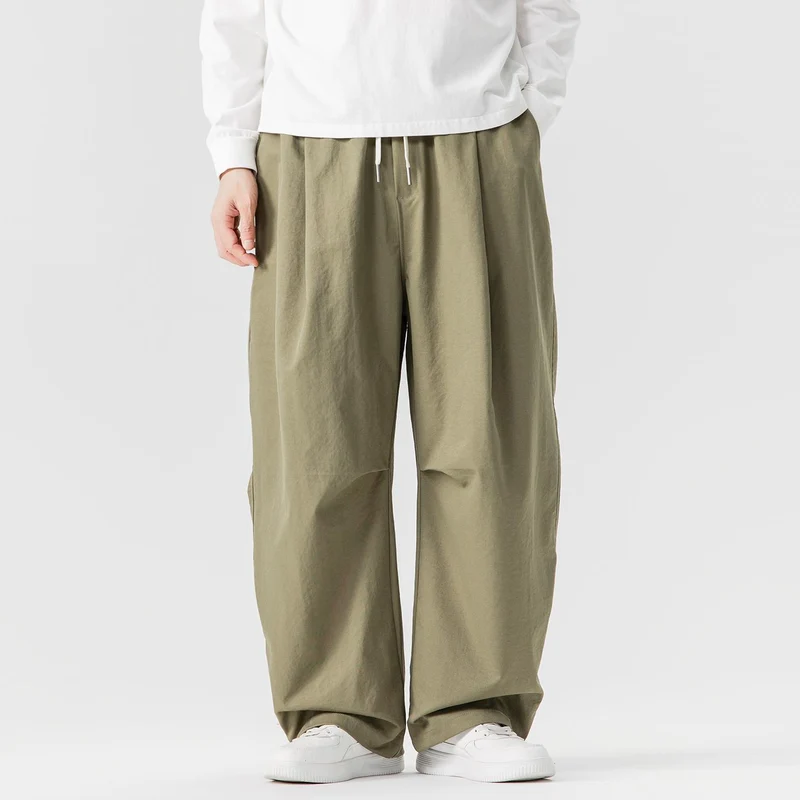 Herren Locker geschnittene Plissee-Ballonhose mit Tunnelzug Nord Taschen