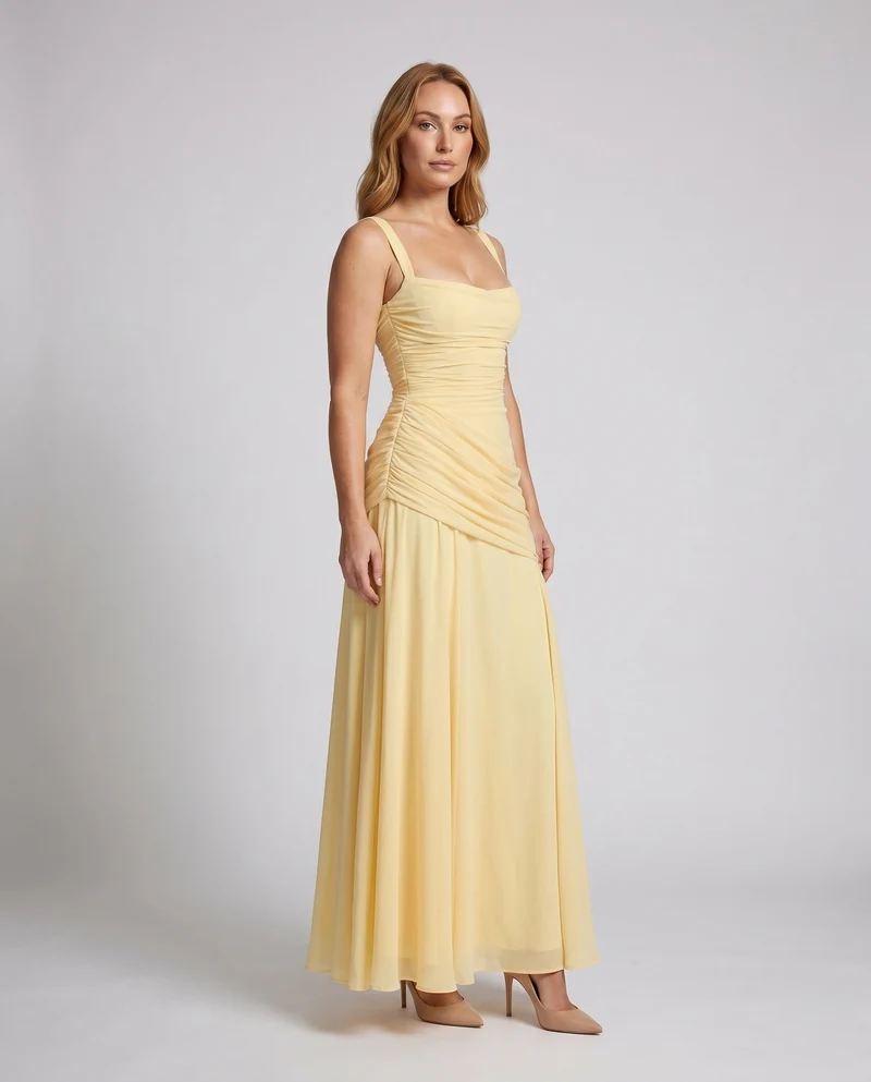 Damen Elegantes langes Cocktailkleid mit raffinierter Drapierung - Arvani