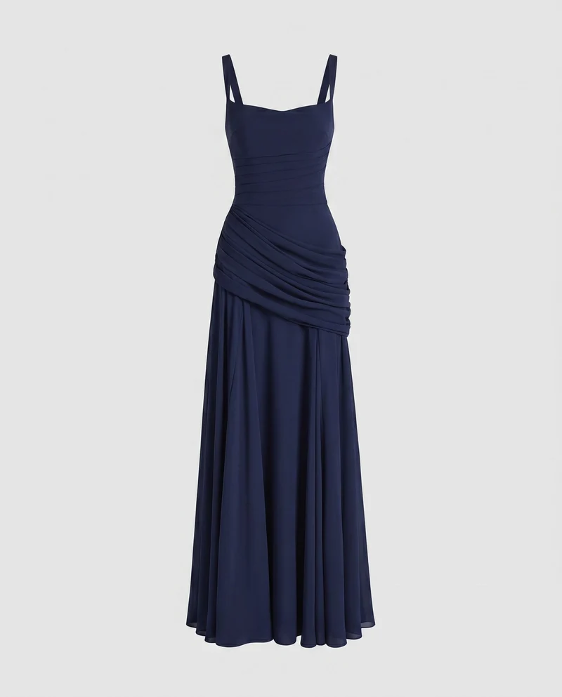 Damen Elegantes langes Cocktailkleid mit raffinierter Drapierung - Arvani