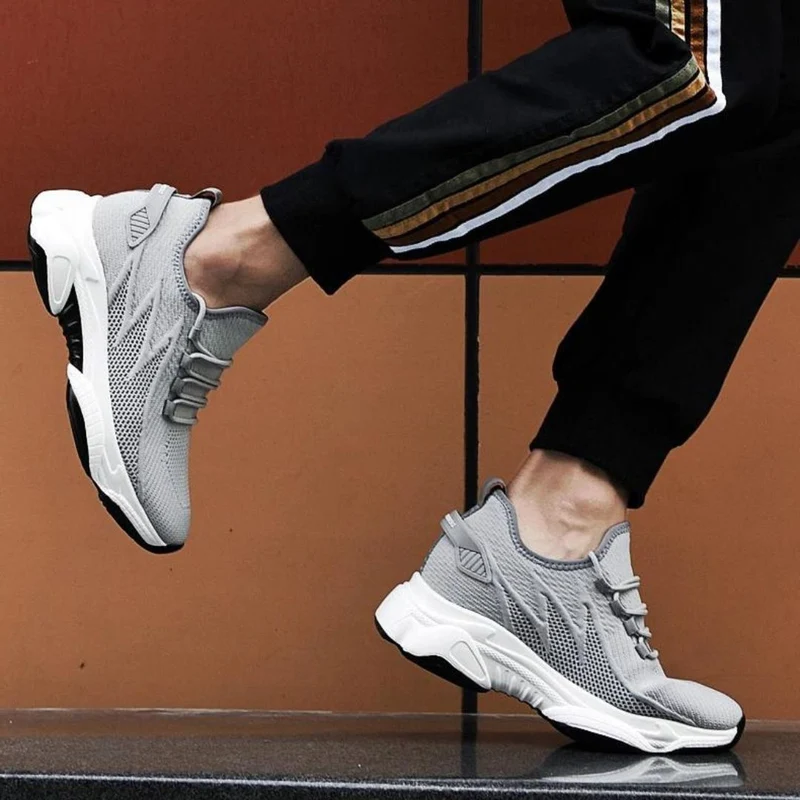 Herren Sneaker mit unsichtbarer Erhöhung – Mesh, +6/+8/+10 cm